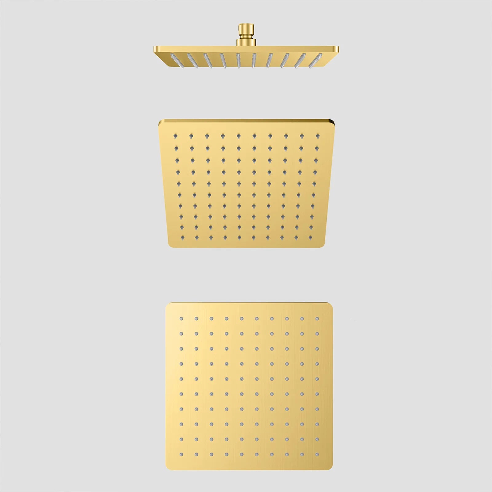 250x250mm SUS 304 Overhead Rain Shower – 8mm Modern Profile – SHD1001 Brushed Gold