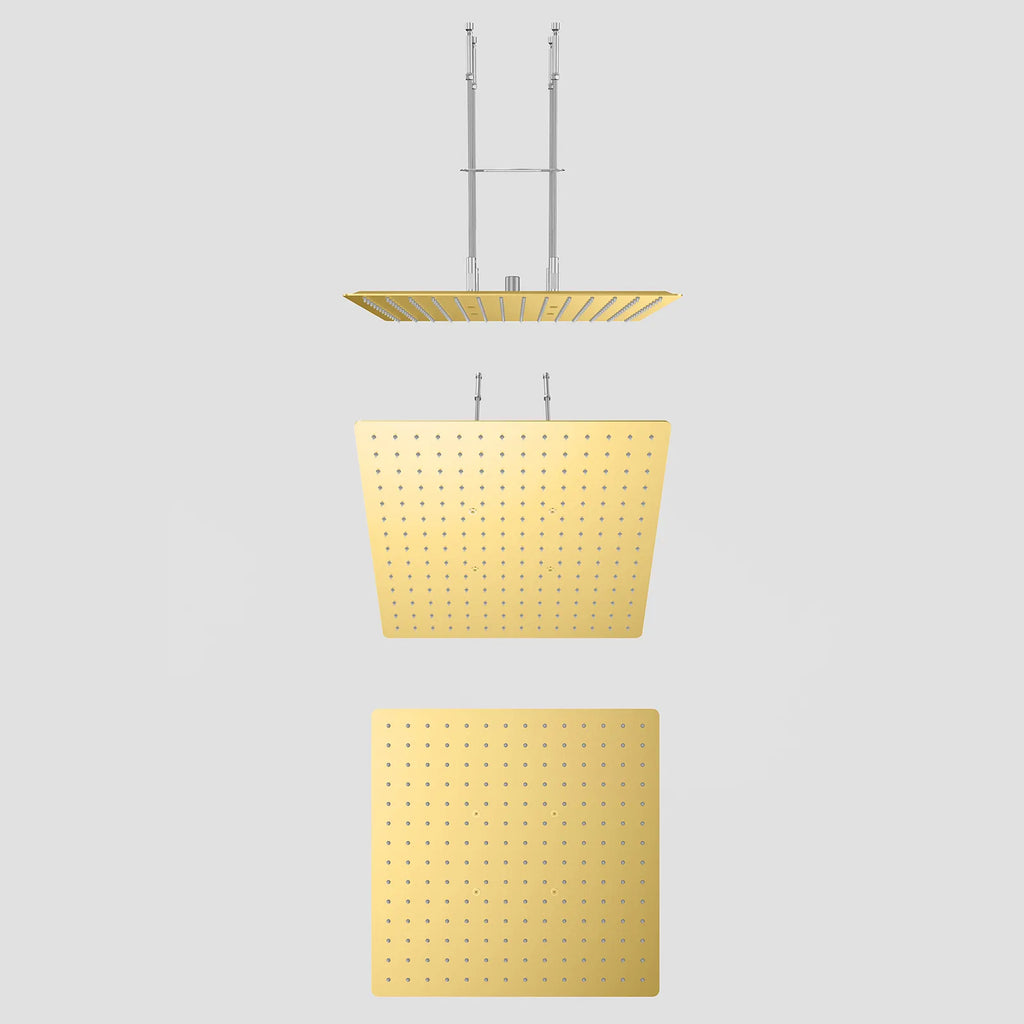 400x400mm Square Ceiling Rain Shower Head – SUS304 Stainless Steel – SHE1601 Brushed Gold