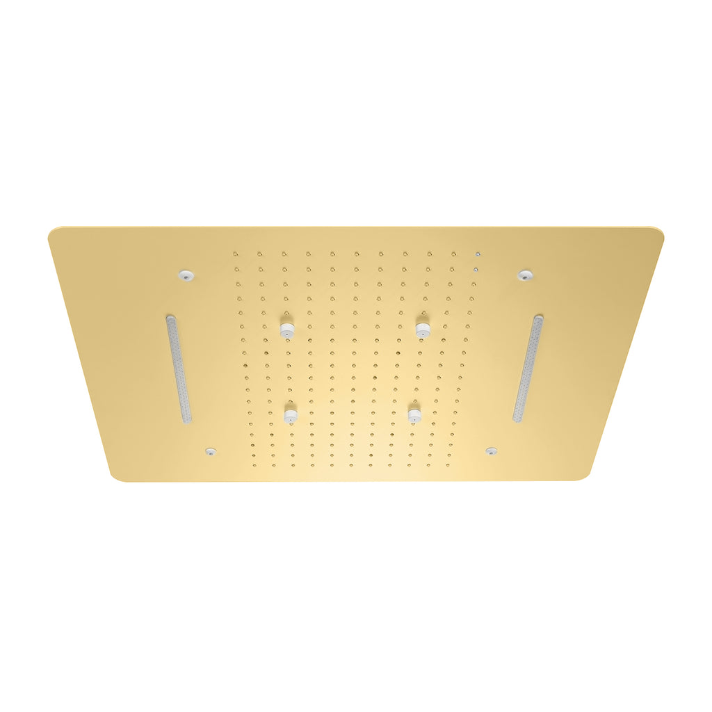 MAXTOR 480x590mm 3-Function Rain + Mist Spray + Dual Waterfall Ceiling Shower Head-SHF034859 Brushed Gold