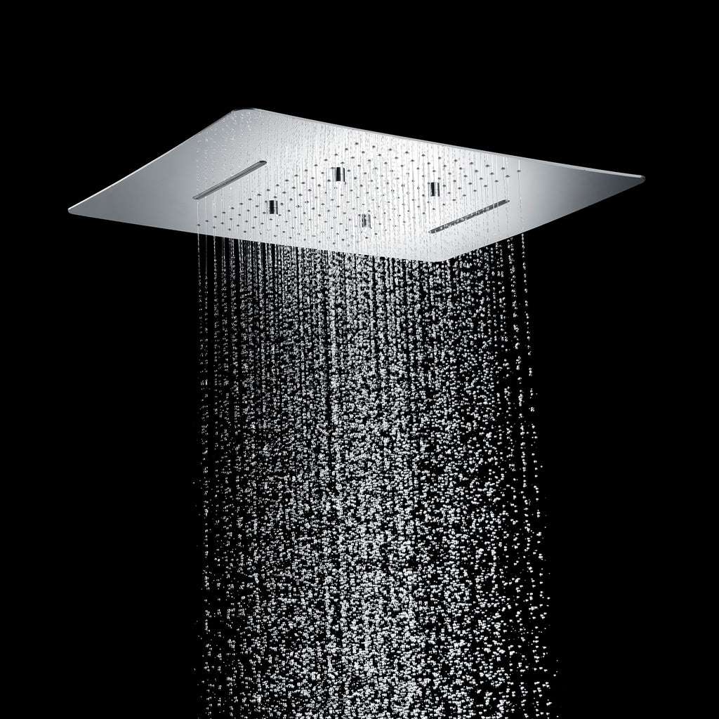 MAXTOR 480x590mm 3-Function Rain + Mist Spray + Dual Waterfall Ceiling Shower Head-SHF034859