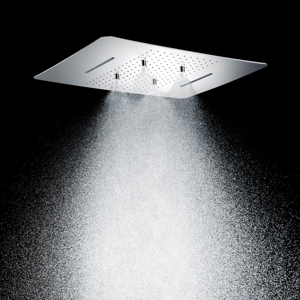 MAXTOR 480x590mm 3-Function Rain + Mist Spray + Dual Waterfall Ceiling Shower Head-SHF034859