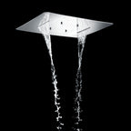 MAXTOR 480x590mm 3-Function Rain + Mist Spray + Dual Waterfall Ceiling Shower Head-SHF034859