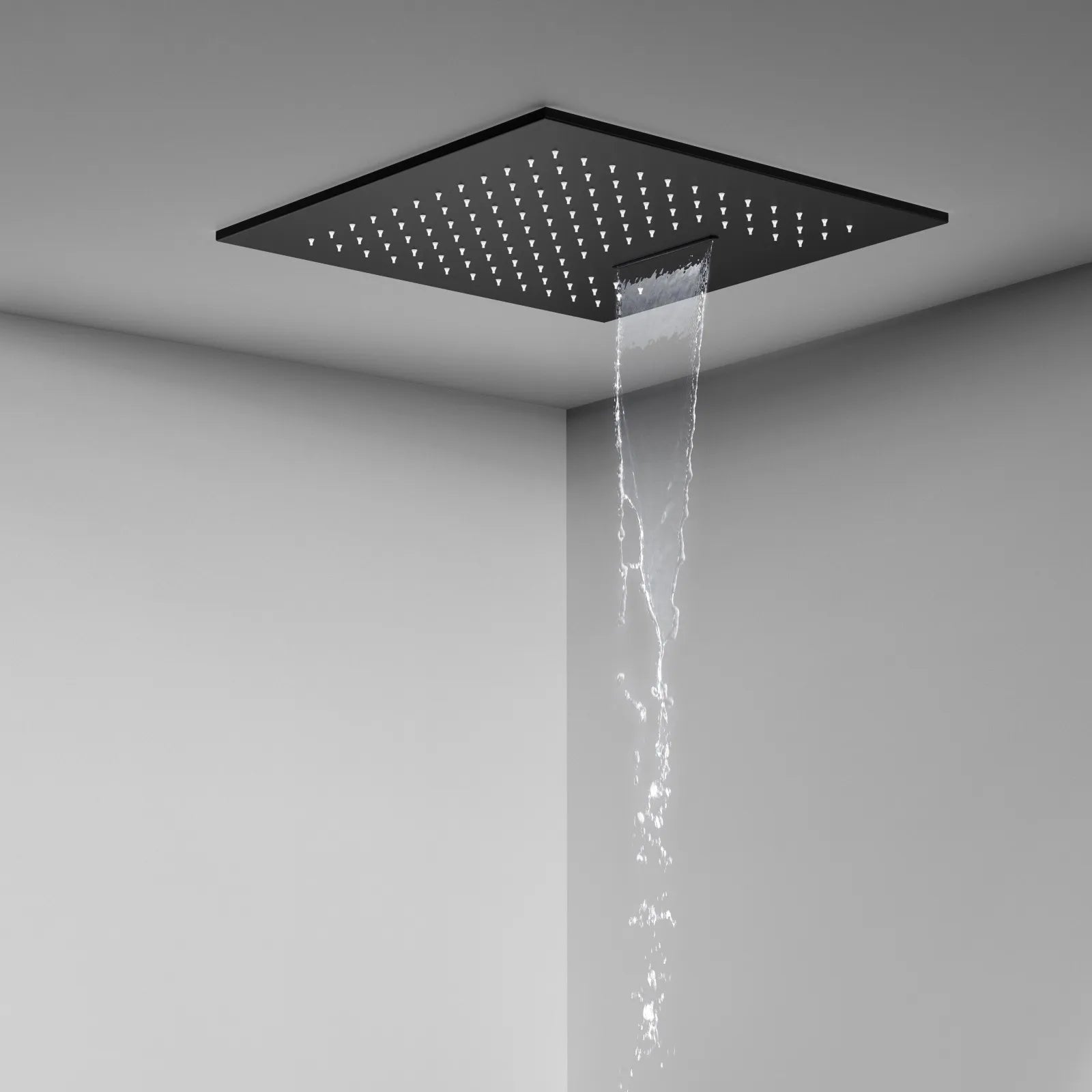 500x500mm Dual-Function Rain & Waterfall Ceiling Shower Head – SUS304 -SHF2002