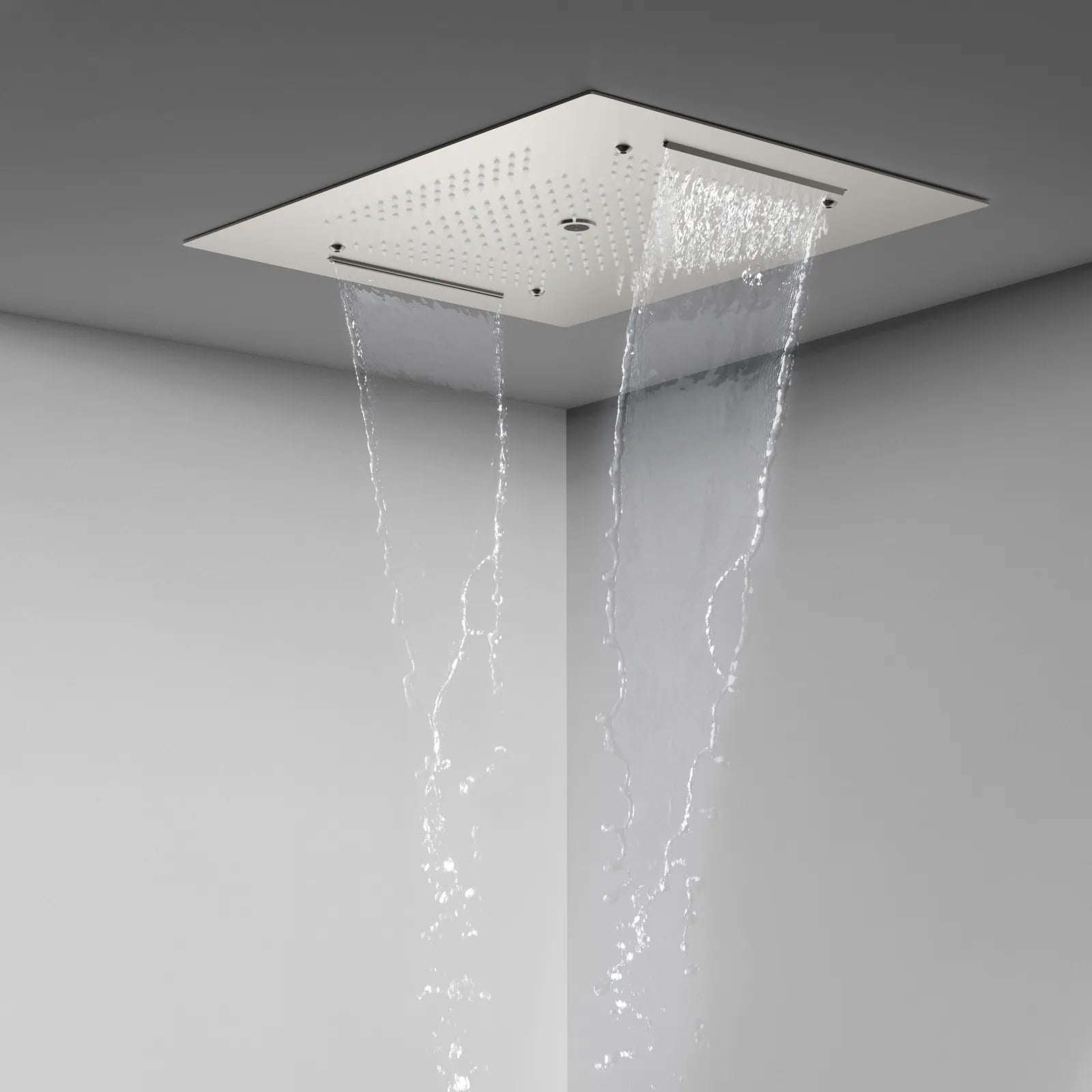 MAXTOR 500x500mm 3-Function Rain + Dual Waterfall + Water Column Ceiling Shower Head-SHF2003