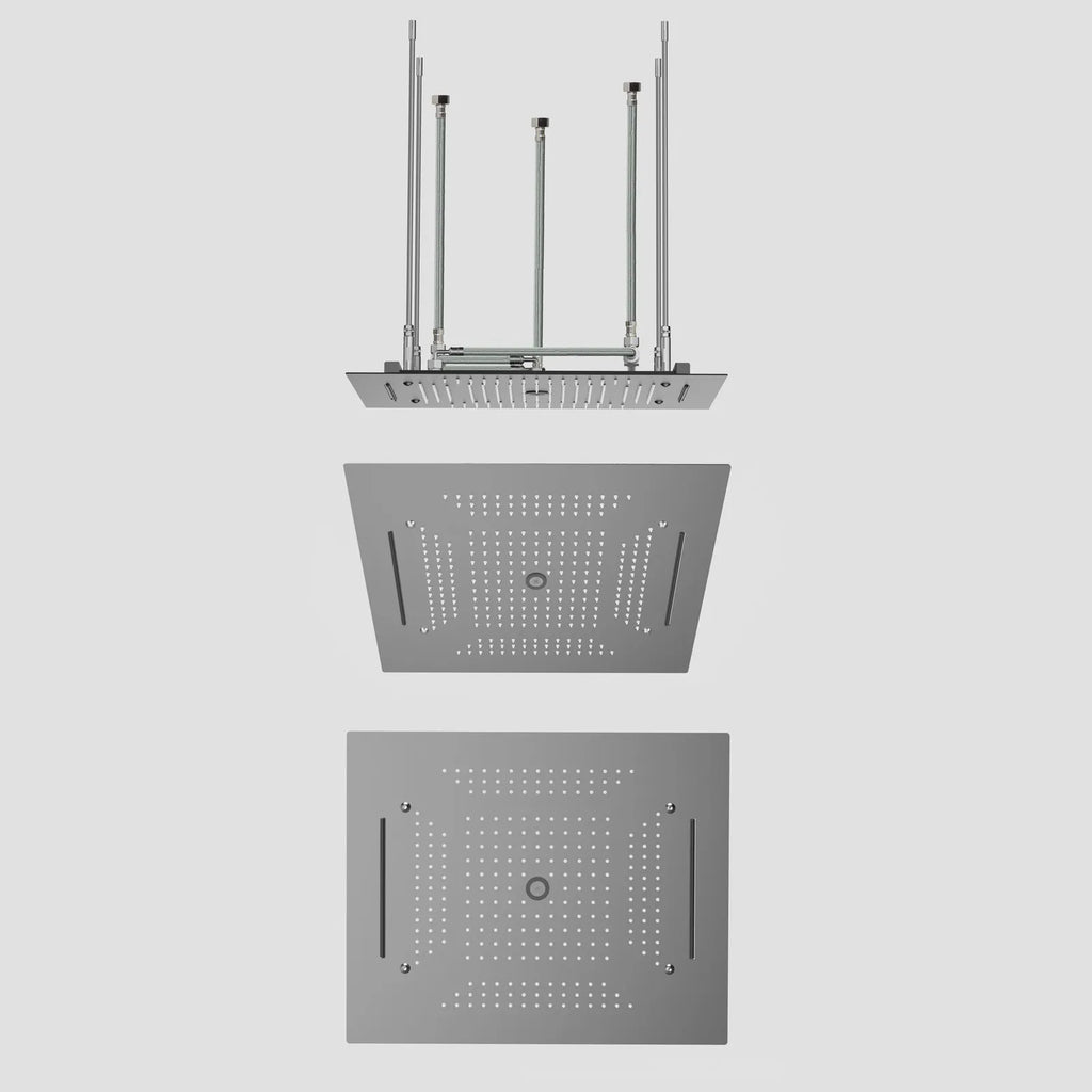 MAXTOR 500x500mm 3-Function Rain + Dual Waterfall + Water Column Ceiling Shower Head-SHF2003 Brushed Gun Metal