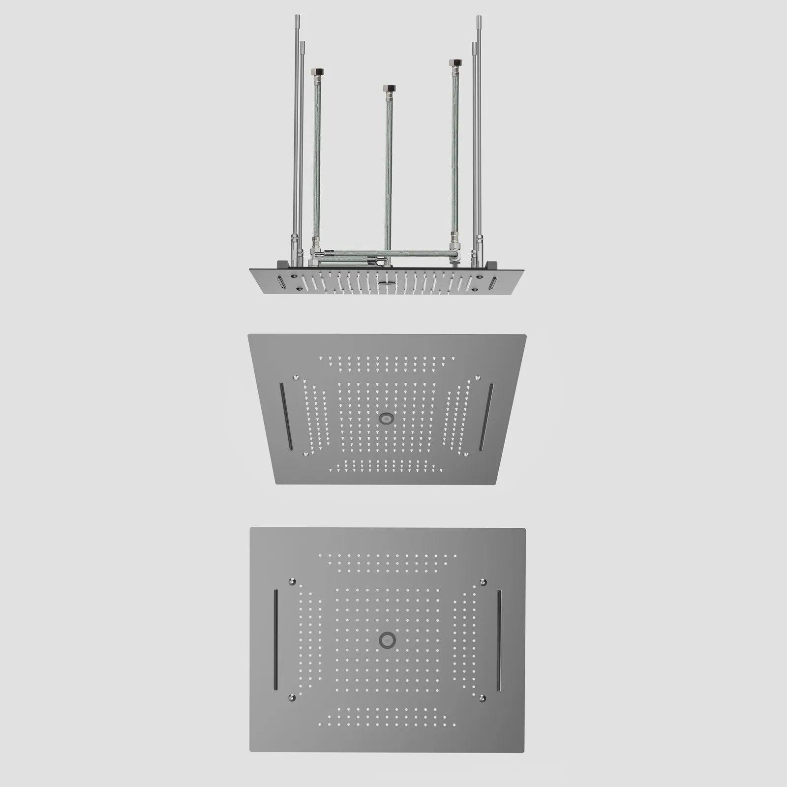 MAXTOR 500x500mm 3-Function Rain + Dual Waterfall + Water Column Ceiling Shower Head-SHF2003 Brushed Gun Metal