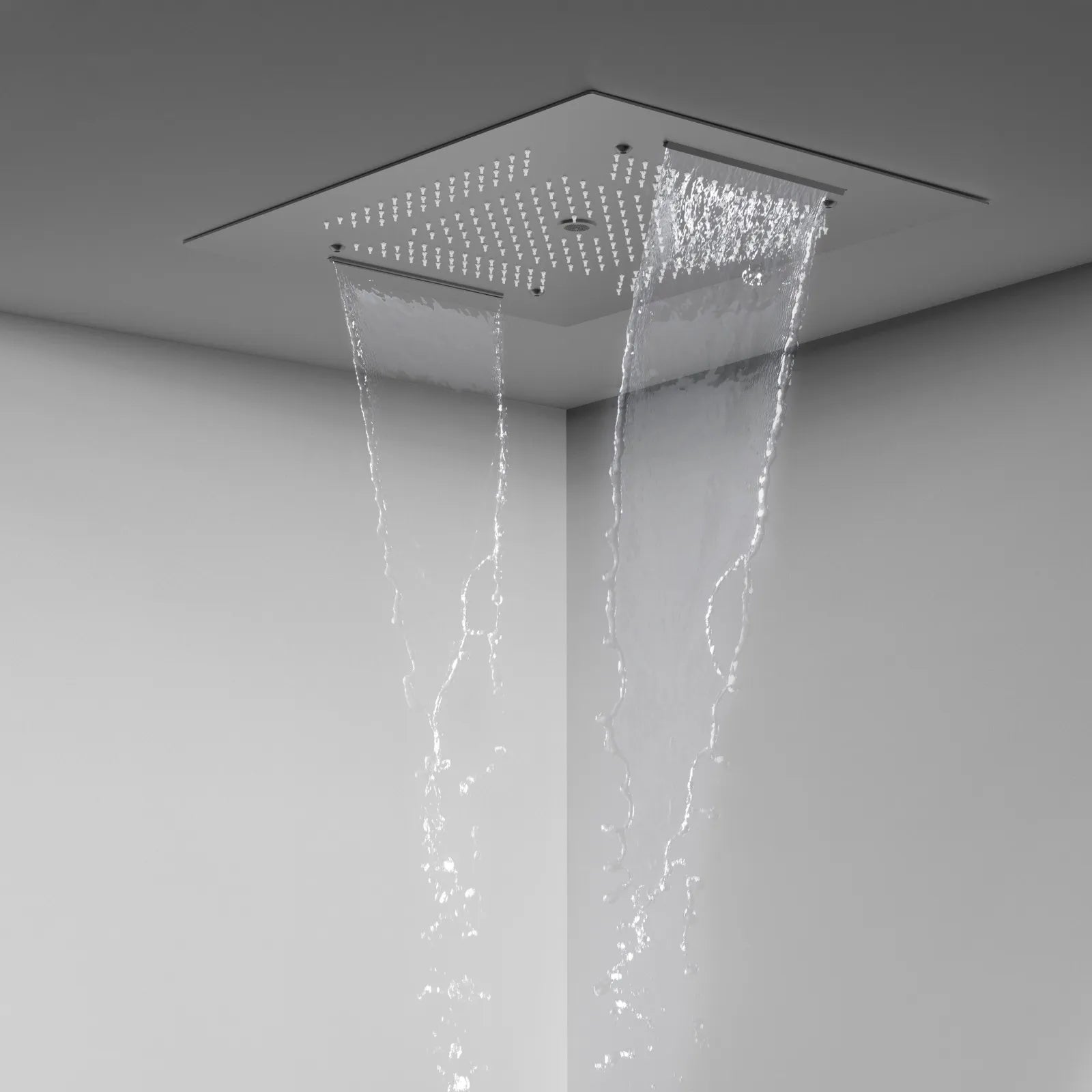 MAXTOR 500x500mm 3-Function Rain + Dual Waterfall + Water Column Ceiling Shower Head-SHF2003