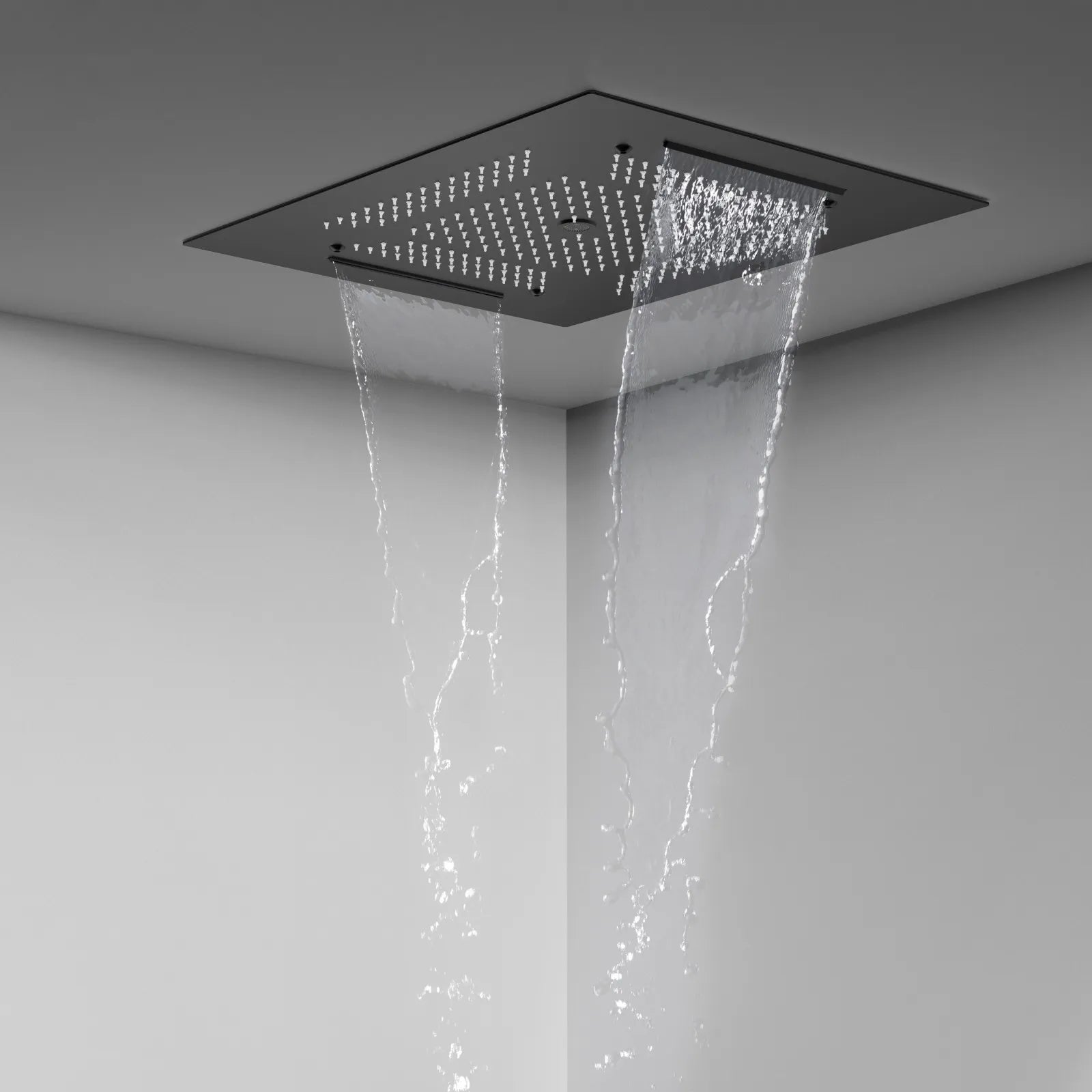 MAXTOR 500x500mm 3-Function Rain + Dual Waterfall + Water Column Ceiling Shower Head-SHF2003