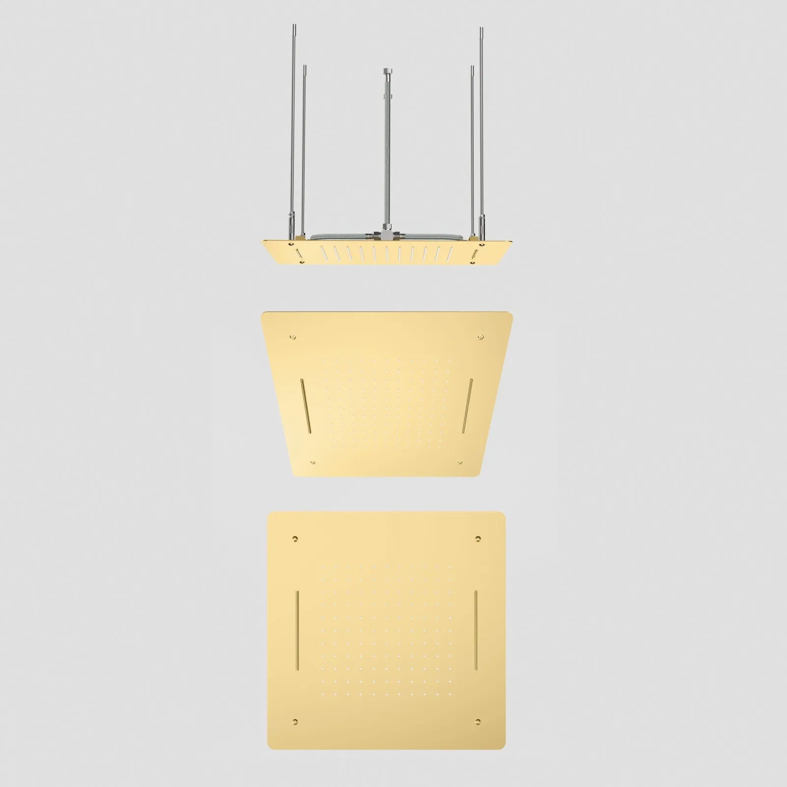 MAXTOR 500x500mm 2-Function Rain & Dual Waterfall Ceiling Shower Head-SHF2012 Brushed Gold