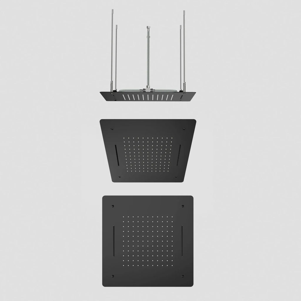 MAXTOR 500x500mm 2-Function Rain & Dual Waterfall Ceiling Shower Head-SHF2012 Matte Black