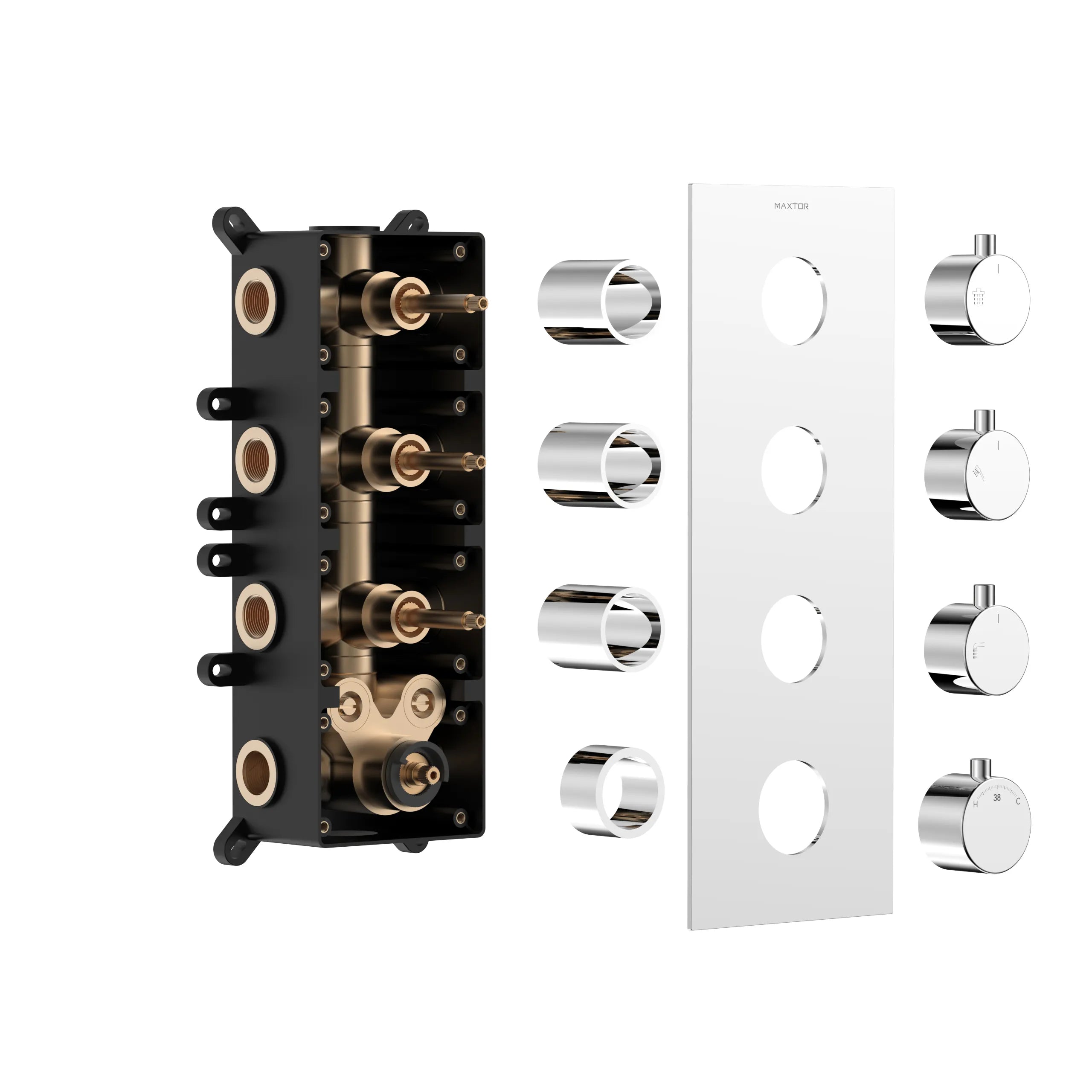 Modern Thermostatic Wall-concealed Shower Faucet Set AH513400
