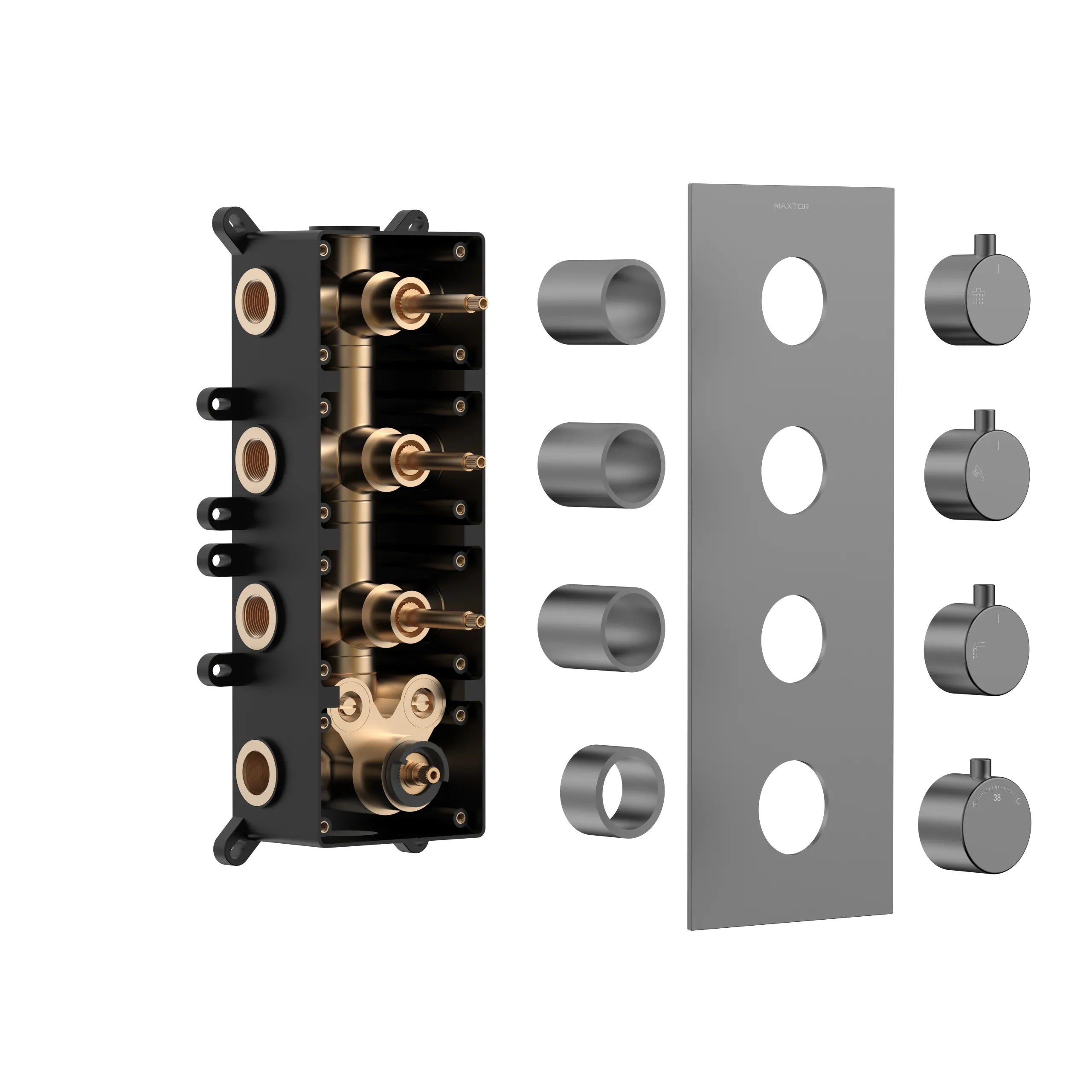 Modern Thermostatic Wall-concealed Shower Faucet Set AH513400