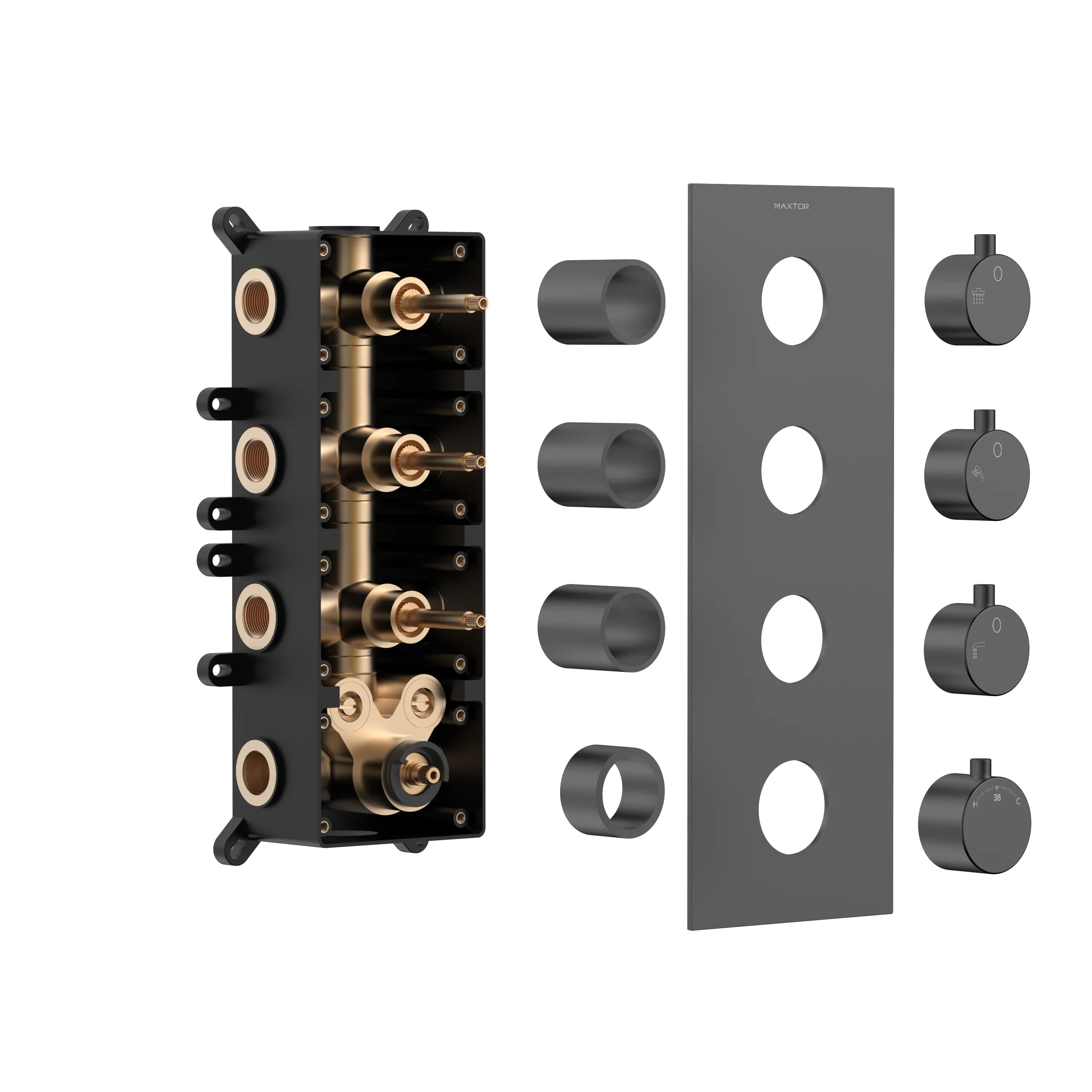 Modern Thermostatic Wall-concealed Shower Faucet Set AH513400