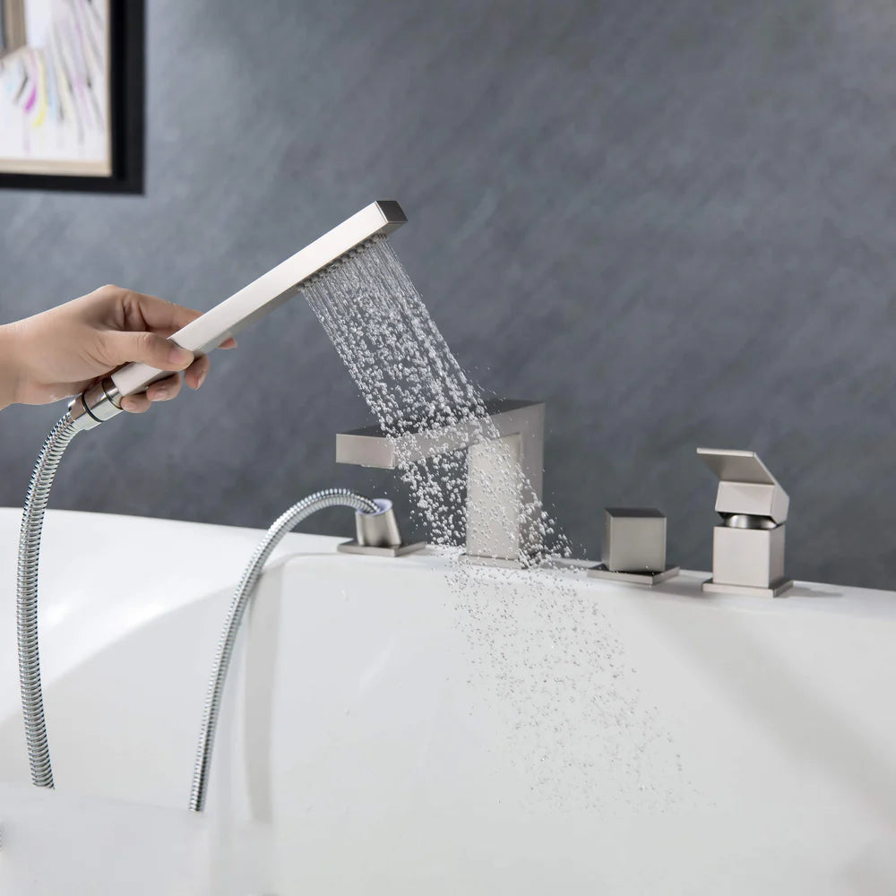 TF020000 4-Hole Roman Tub Faucet with Hand Shower