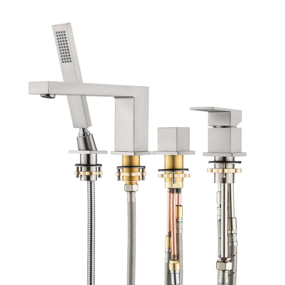 TF020000 4-Hole Roman Tub Faucet with Hand Shower
