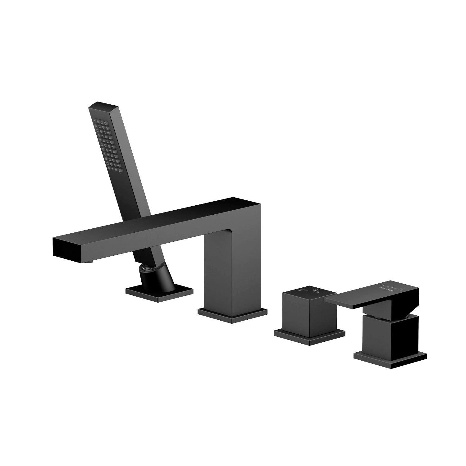 TF020000 4-Hole Roman Tub Faucet with Hand Shower Matte Black