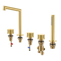 5 Holes Bathtub Faucet – 2 Way Deck Mounted, Solid Brass Construction-TF020027 Brushed Gold