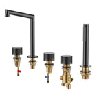 5 Holes Bathtub Faucet – 2 Way Deck Mounted, Solid Brass Construction-TF020027 Matte Black