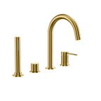 2 Way Deck Mounted Bathtub Faucet – Tub Filler with Handheld Shower – TF020033 Brushed Gold
