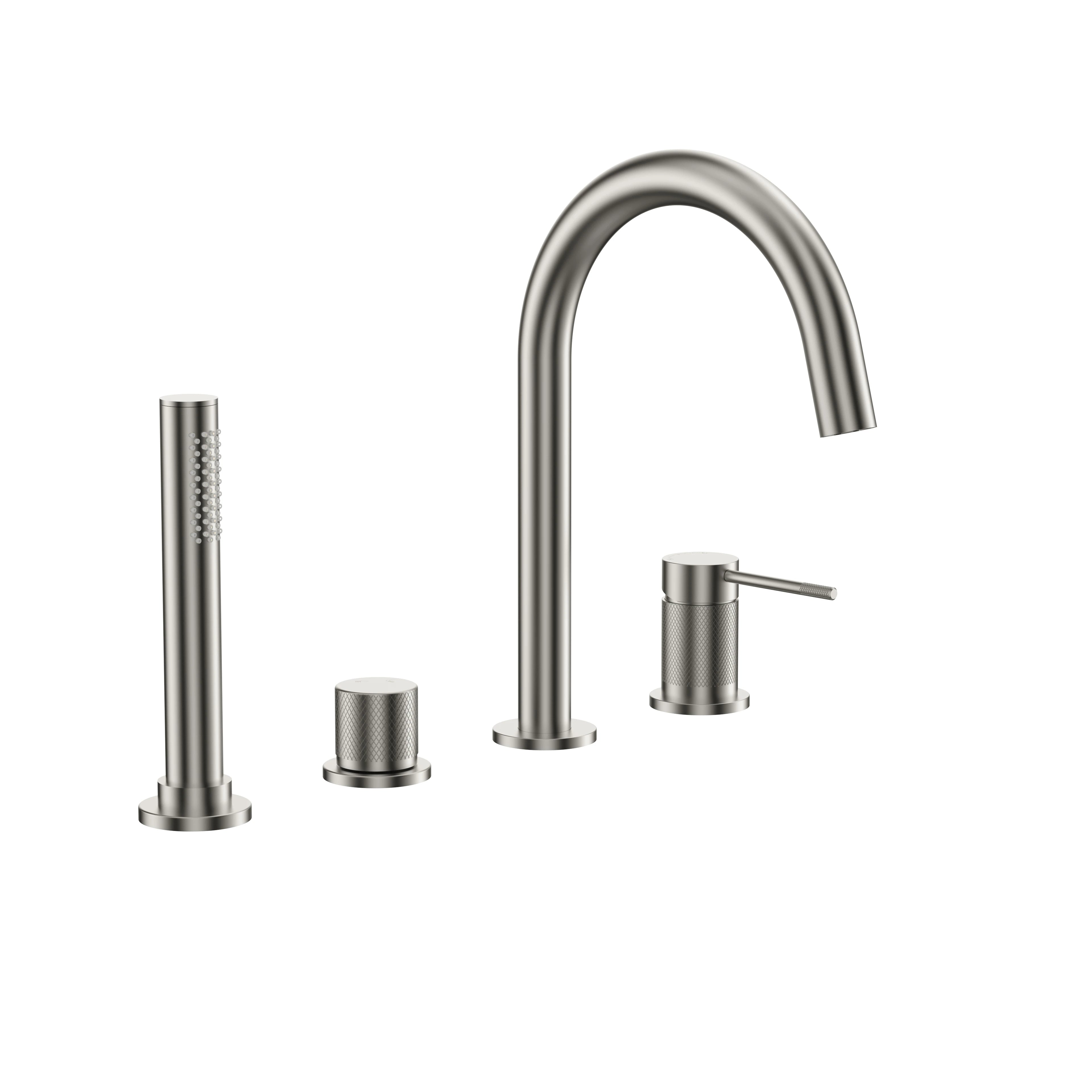 2 Way Deck Mounted Bathtub Faucet – Tub Filler with Handheld Shower – TF020033 Brushed Nickel