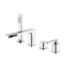 2-Way Deck Mounted Brass Bathtub Faucet with Hand Shower & Neoperl Aerator-TF020101 Chrome
