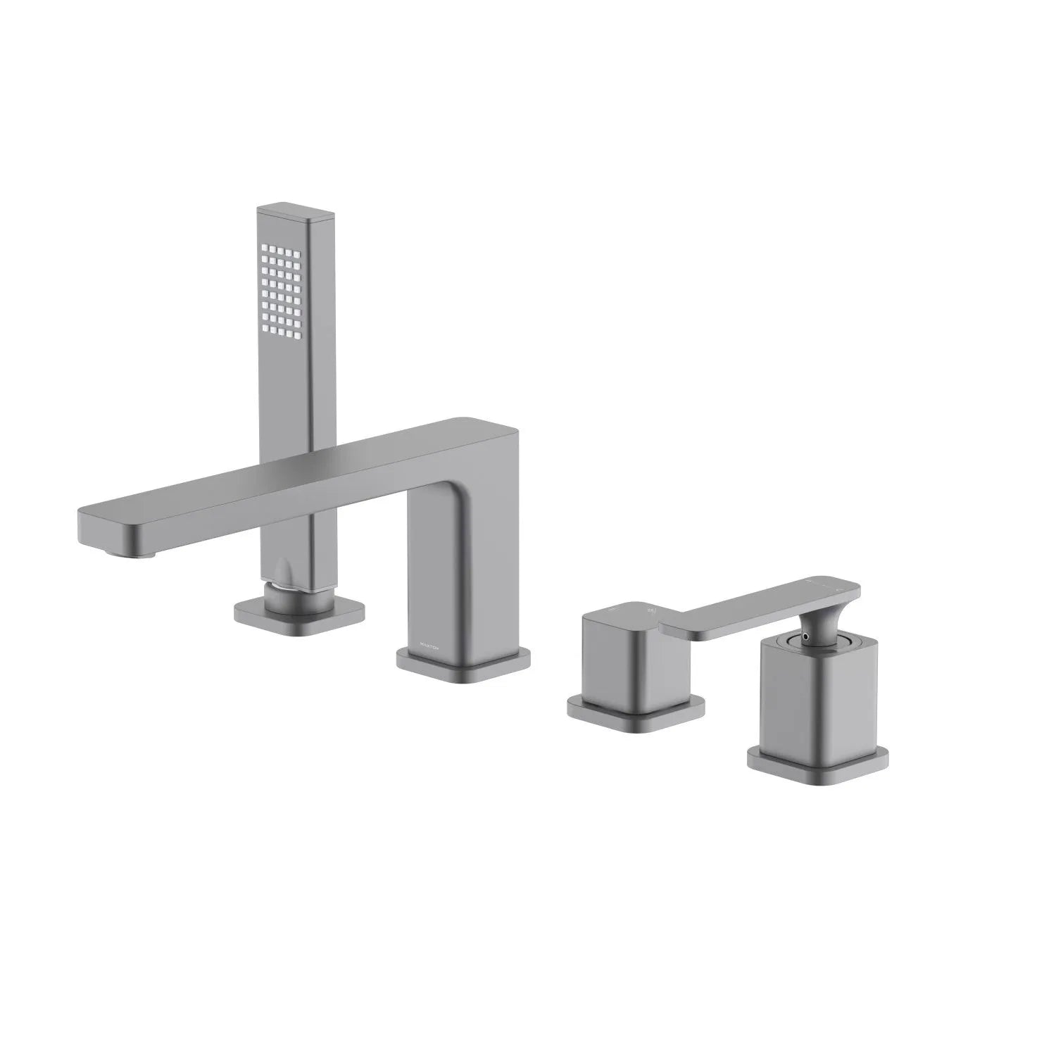 2-Way Deck Mounted Brass Bathtub Faucet with Hand Shower & Neoperl Aerator-TF020101 Brushed Gun Metal