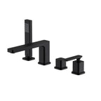 2-Way Deck Mounted Brass Bathtub Faucet with Hand Shower & Neoperl Aerator-TF020101 Matte Black