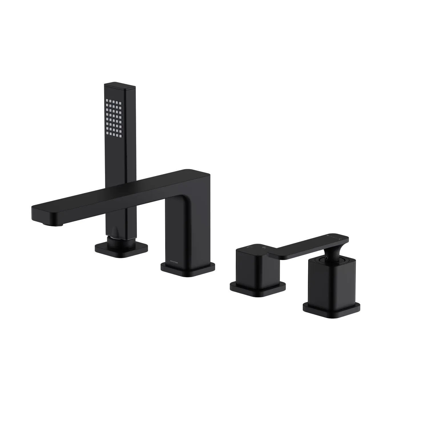 2-Way Deck Mounted Brass Bathtub Faucet with Hand Shower & Neoperl Aerator-TF020101 Matte Black