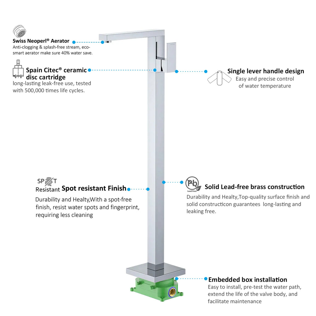 TF021000 Floor Mounted Tub Filler Faucet