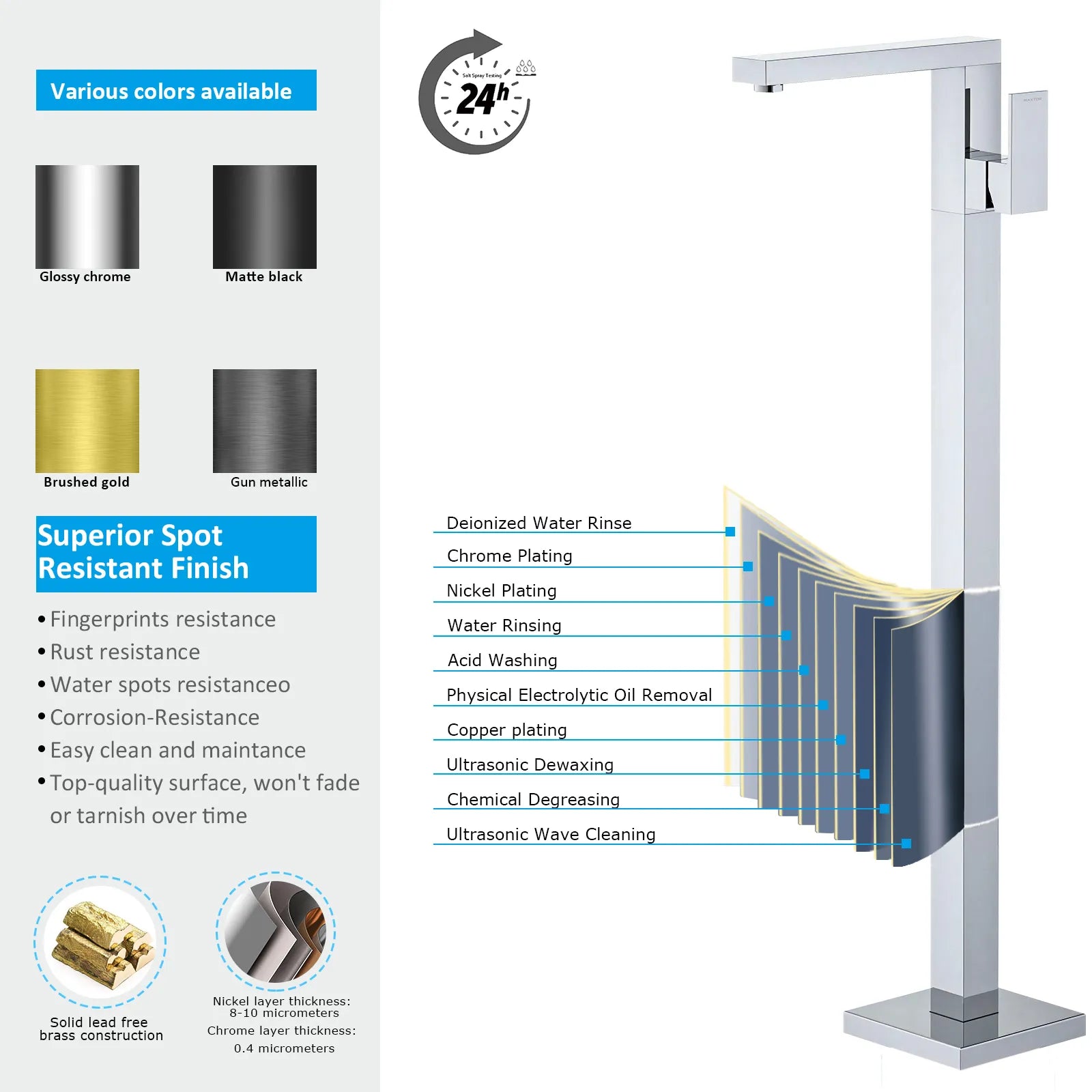 TF021000 Floor Mounted Tub Filler Faucet