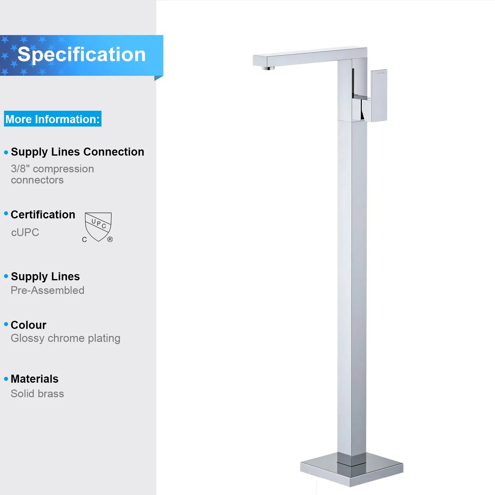 TF021000 Floor Mounted Tub Filler Faucet