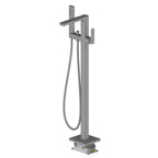2-Way Freestanding Solid Brass Bathtub Faucet with Hand Shower & Metal Base-TF021001 Brushed Gun Metal