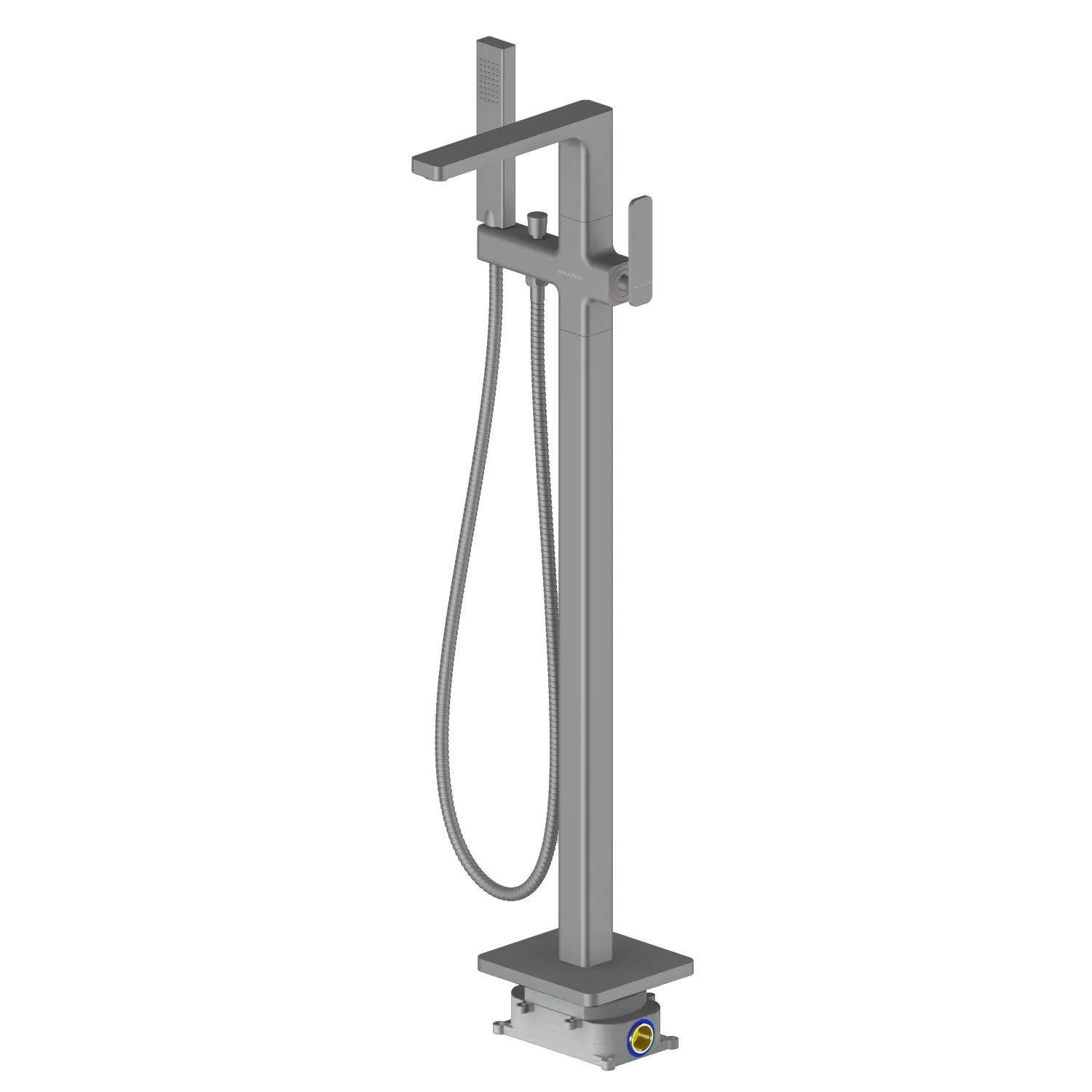 2-Way Freestanding Solid Brass Bathtub Faucet with Hand Shower & Metal Base-TF021001 Brushed Gun Metal