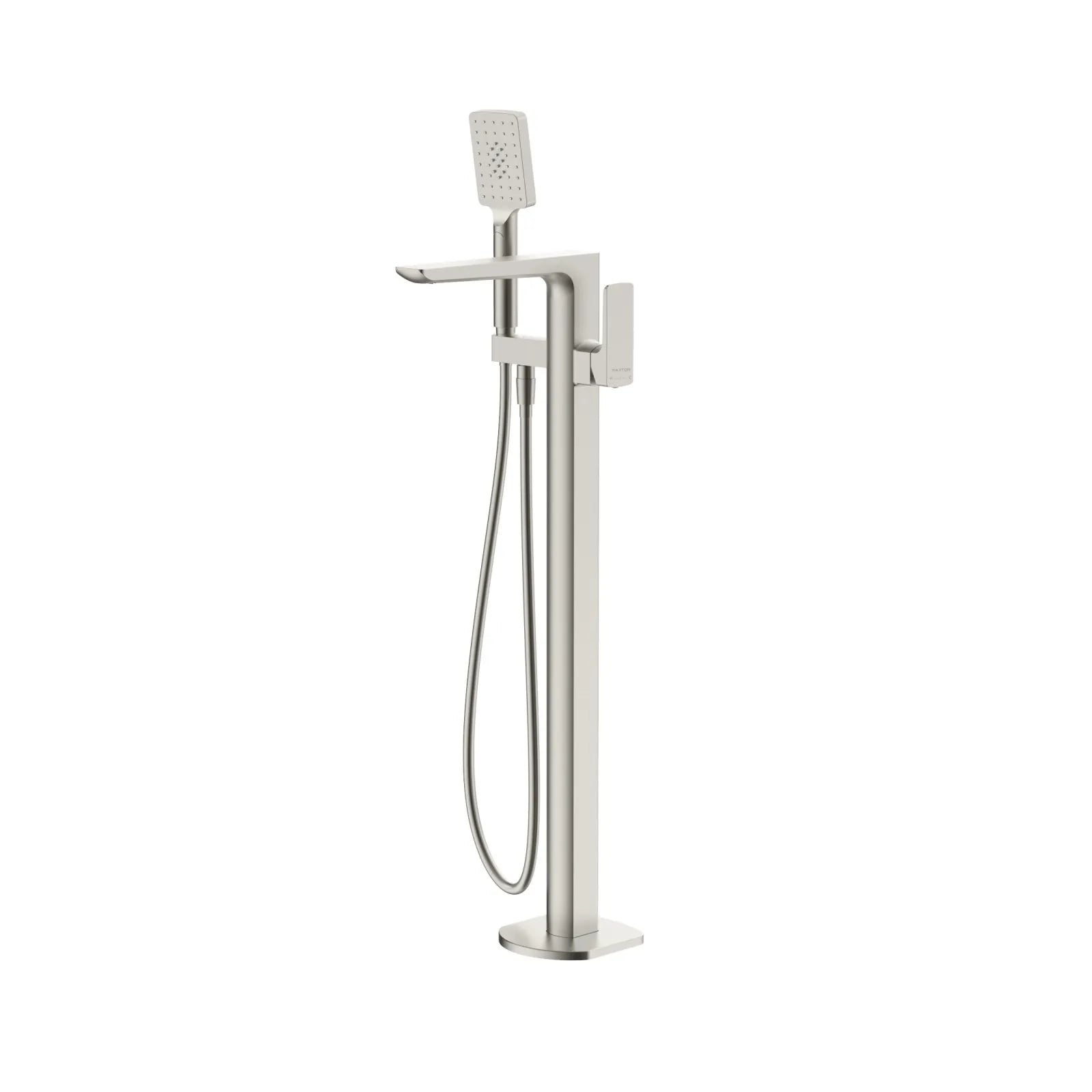 Square Freestanding Bathtub Faucet with Hand Shower – Floor Mounted Tub Filler – TF021007 Brushed Nickel