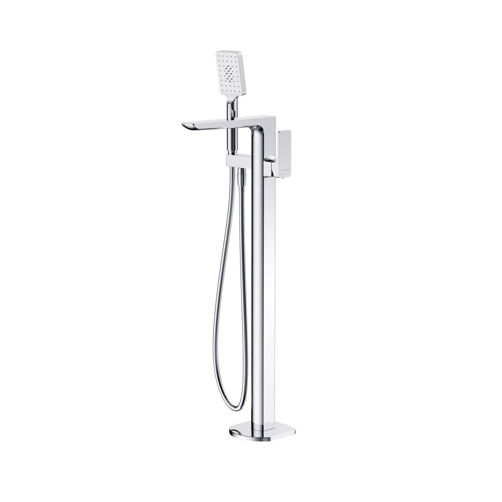 Square Freestanding Bathtub Faucet with Hand Shower – Floor Mounted Tub Filler – TF021007 Chrome