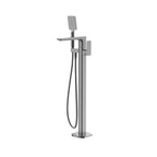 Square Freestanding Bathtub Faucet with Hand Shower – Floor Mounted Tub Filler – TF021007 Brushed Gun Metal