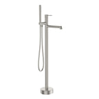 2 Way Free Standing Bathtub Faucet – Solid Brass Body, Single Handle, Hand Shower Set-TF021027 Brushed Nickel