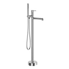 2 Way Free Standing Bathtub Faucet – Solid Brass Body, Single Handle, Hand Shower Set-TF021027 Chrome