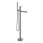 2 Way Free Standing Bathtub Faucet – Solid Brass Body, Single Handle, Hand Shower Set-TF021027 Brushed Gun Metal