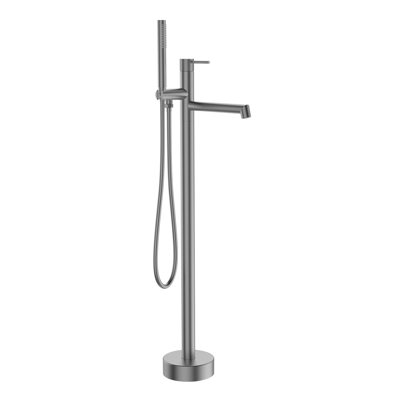 2 Way Free Standing Bathtub Faucet – Solid Brass Body, Single Handle, Hand Shower Set-TF021027 Brushed Gun Metal