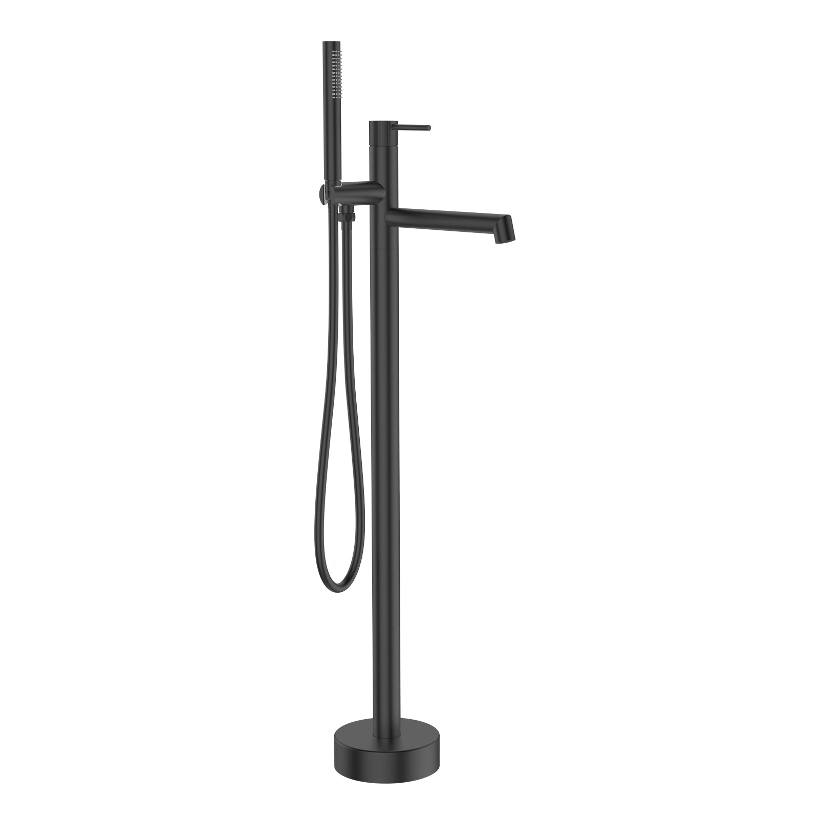 2 Way Free Standing Bathtub Faucet – Solid Brass Body, Single Handle, Hand Shower Set-TF021027 Matte Black