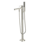 Free Standing Bathtub Faucet with Hand Shower – 2 Way Solid Brass Tub Filler Brushed Nickel