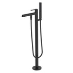 Free Standing Bathtub Faucet with Hand Shower – 2 Way Solid Brass Tub Filler Matte Black