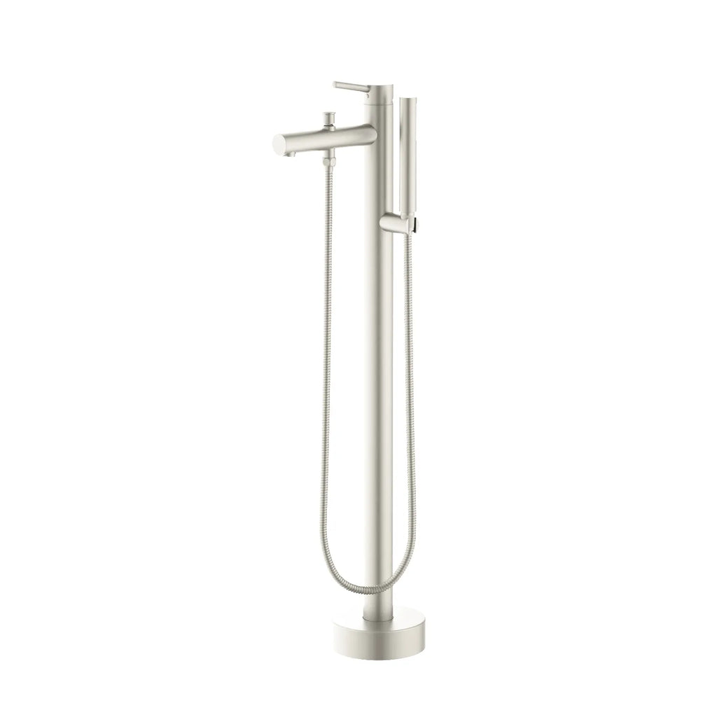 Single Lever Handle Floor Mounted Tub Filler With Handshower-TF021105 Brushed Nickel