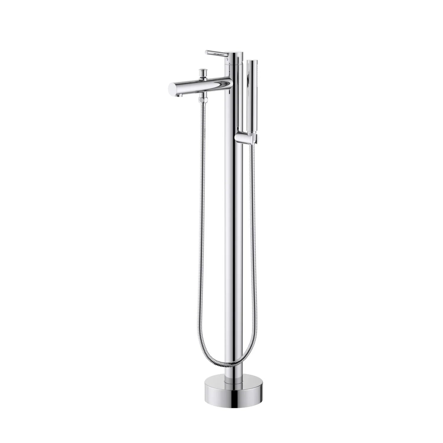 Single Lever Handle Floor Mounted Tub Filler With Handshower-TF021105 Chrome
