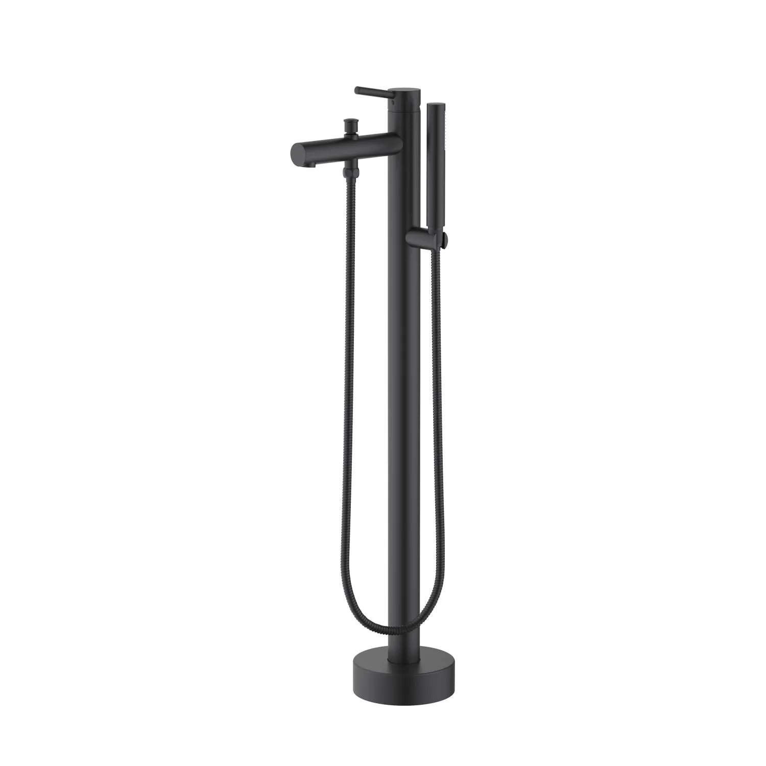 Single Lever Handle Floor Mounted Tub Filler With Handshower-TF021105 Matte Black