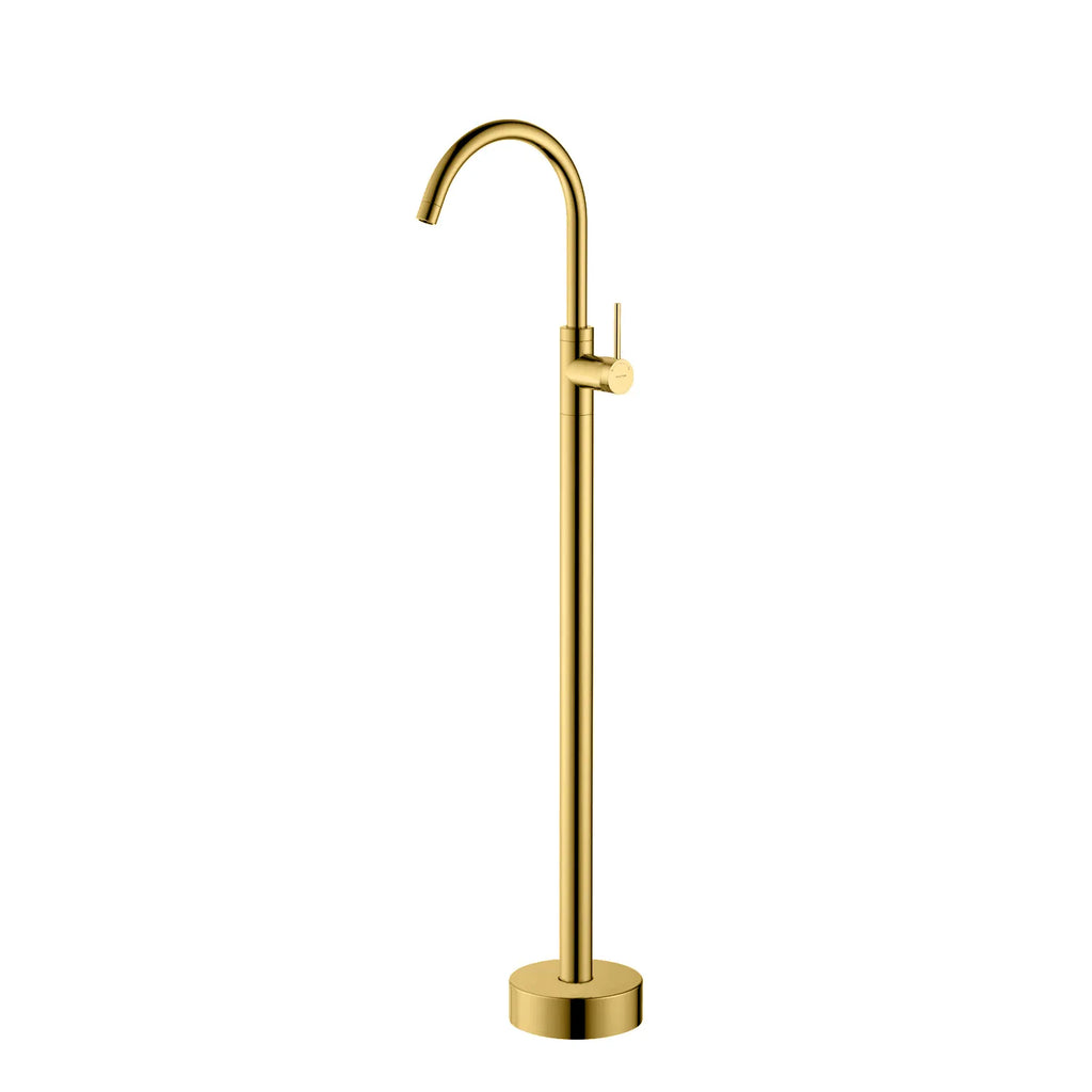 1 Way Free Standing Bathtub / Pedestal Basin Faucet-TF021106 Brushed Gold