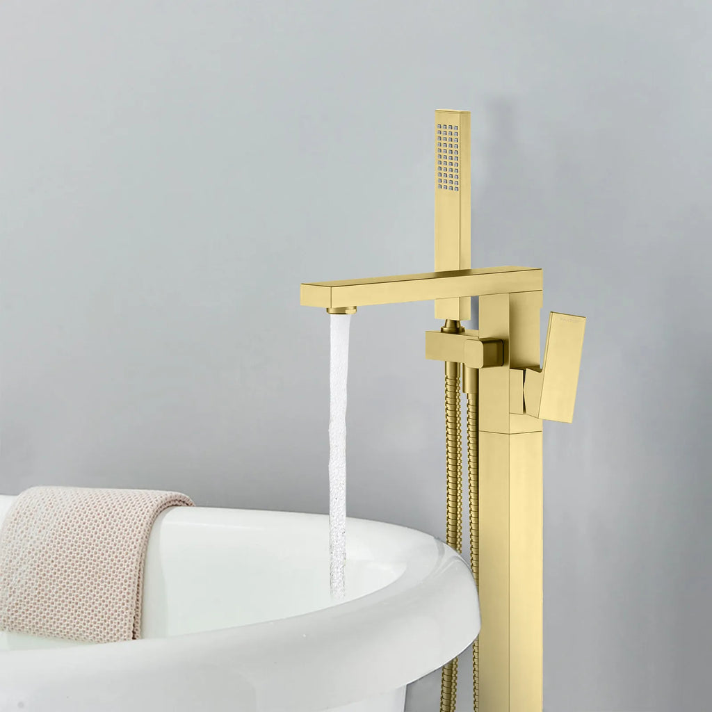 TF021300 Floor Mounted Bathtub Faucet with Hand Shower