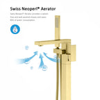 TF021300 Floor Mounted Bathtub Faucet with Hand Shower
