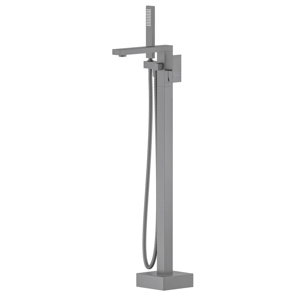 TF021300 Floor Mounted Bathtub Faucet with Hand Shower Brushed Gun Metal